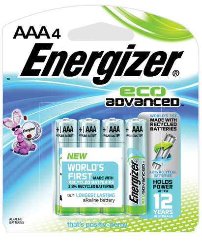 Energizer lanza la primera pila alcalina AA y AAA fabricada con pilas recicladas