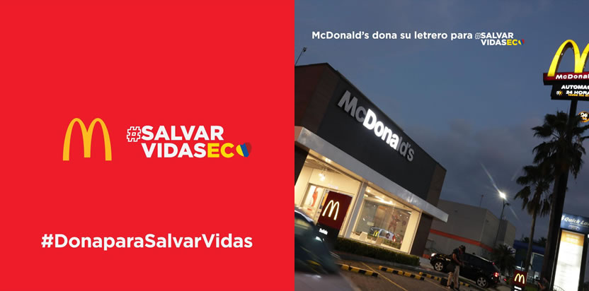 McDonalds cambia letrero para #SalvarVidas