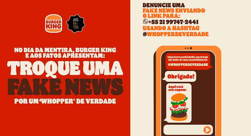 Burger King invita a cambiar las noticias falsas por el verdadero BK Whopper