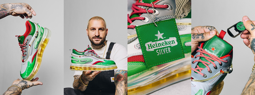 Heineken y The Shoe Surgeon crean las Heinekicks, para caminar sobre la cerveza
