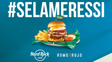 Hard Rock Café presentó la hamburguesa que se Meressi ideada por Humo Rojo 