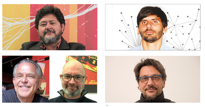 Humberto Polar, Bruno Lambertini , Eduardo Wichtel y Miguel León y Átila Francucci 