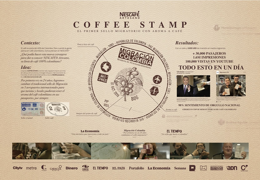 Board - Nescafé coffee stamp