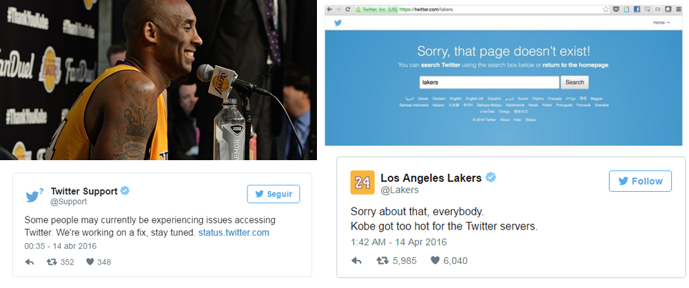 Kobe Bryant hizo estallar el Twitter de los Lakers