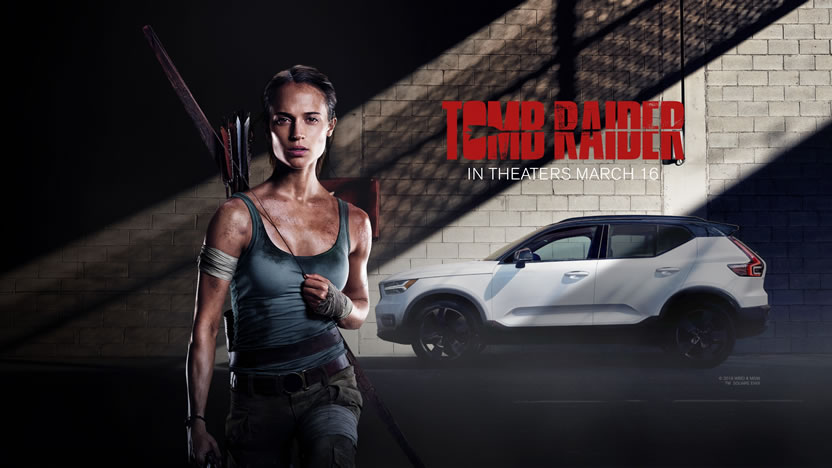 El Volvo XC40 debuta junto a la nueva película de Tomb Raider
