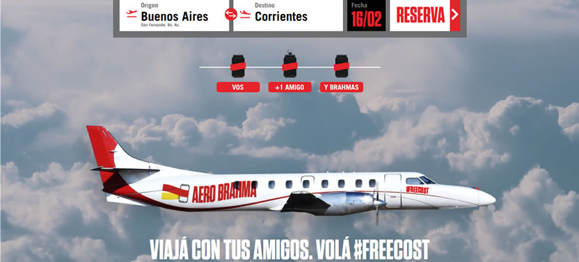 AeroBrahma: La primera aerolínea #FreeCost de Argentina por Brahma