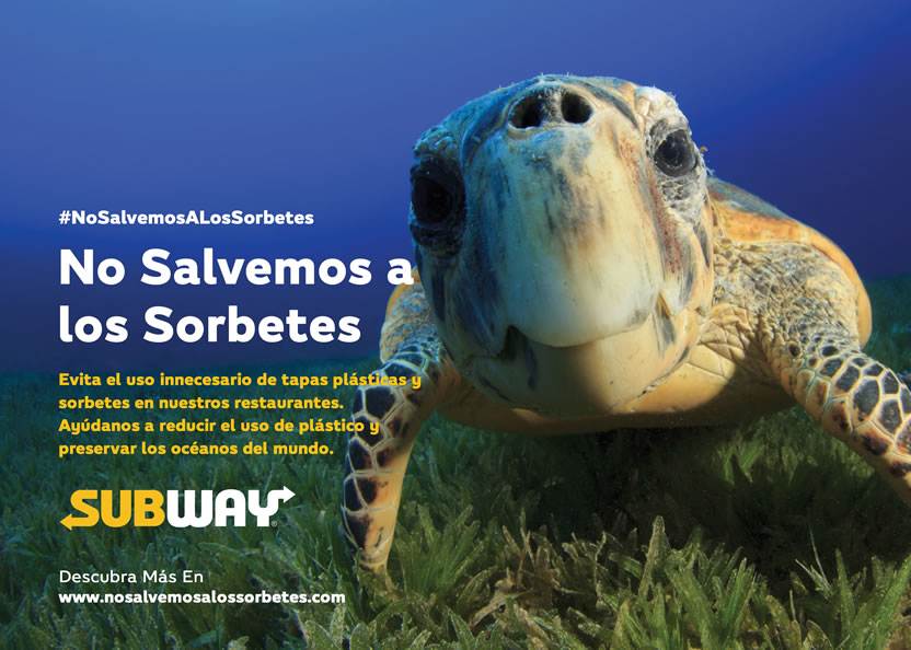 Subway promueve campaña para salvar a las tortugas del océano