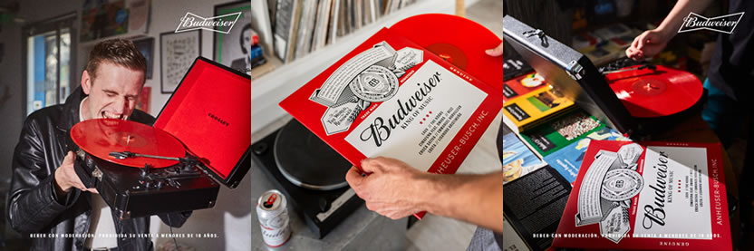 Para celebrar el mes de la música, Budweiser transforma latas en discos de vinilo 