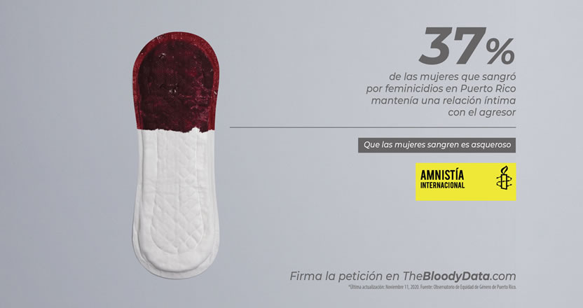 Amnistía y Arteaga & Arteaga concientizan sobre los feminicidios con The Bloody Data