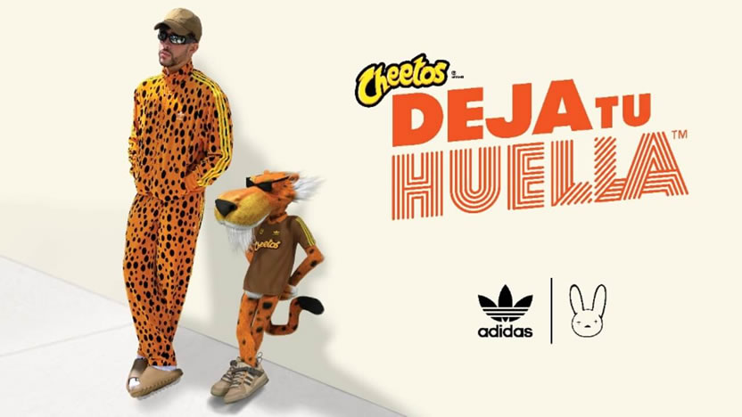 Colección exclusiva de Cheetos y Bad Bunny junto a Adidas, invitando a dejar huella