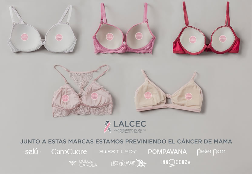 En el mes del cáncer de mama marcas de lencería intervienen corpiños para LALCEC