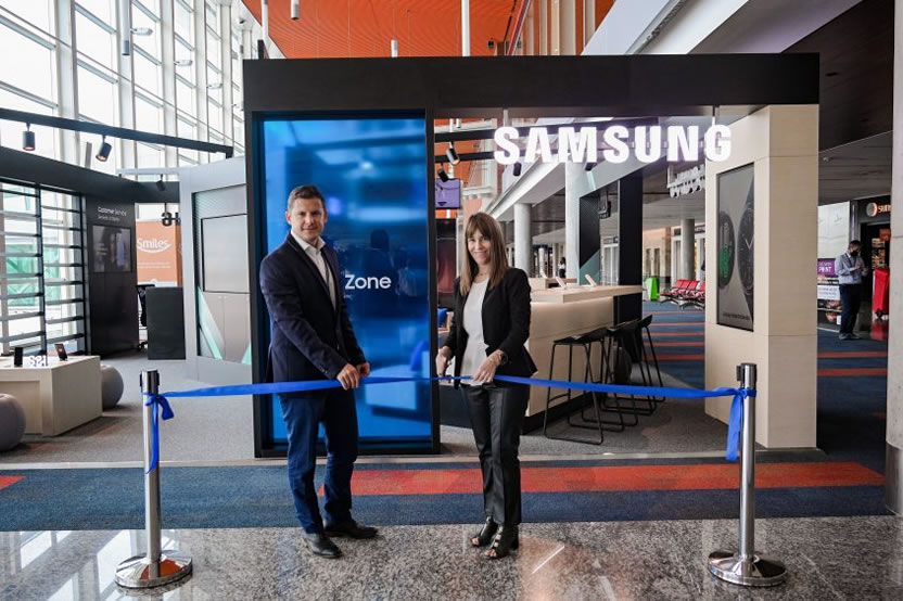 Nueva zona de experiencia Samsung en el Aeropuerto Internacional de Ezeiza