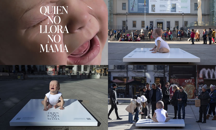 LOLA MullenLowe hace llorar a un bebé en las calles de Madrid para teta & teta