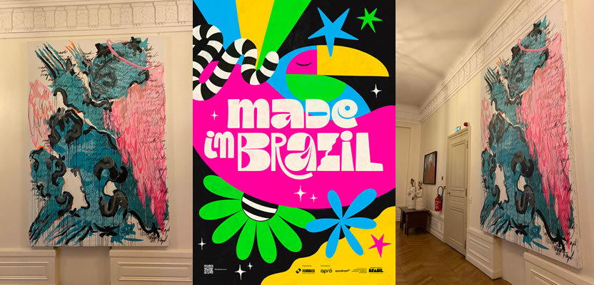 Obra de arte de FilmBrazil en la Embajada de Brasil en Francia de la mano de Ampfy