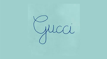 El llamativo logo escrito a mano de Gucci