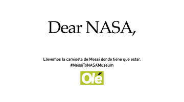 VMLY&R Argentina y Diario Olé celebran los 700 goles de Messi con un pedido a la NASA