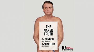 BETC París y Reporteros sin Fronteras desnudan al presidente Jair Bolsonaro 