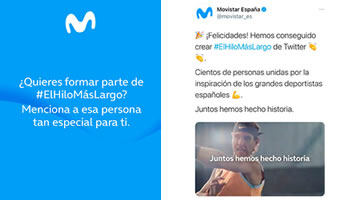 Movistar genera el hilo más largo del mundo con 652 tweets 