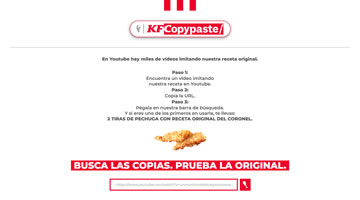 KFC convierte los vídeos que imitan su receta en códigos para probar su pollo